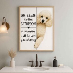 Poodle Bathroom Poster